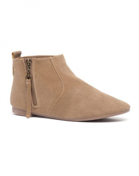 Bellucci women's shoes: khaki high ankle boots
