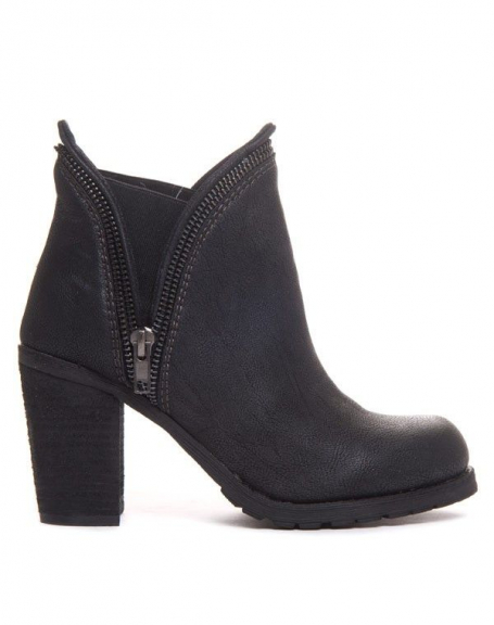 Black ankle boots with square heel