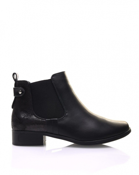 Black Chelsea boots with glittery yoke