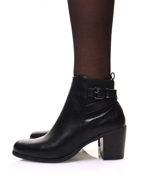 Black Chelsea boots with thin straps