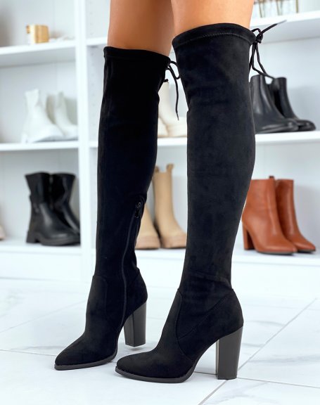 Black Heeled Pointed Toe Over The Knee Boots