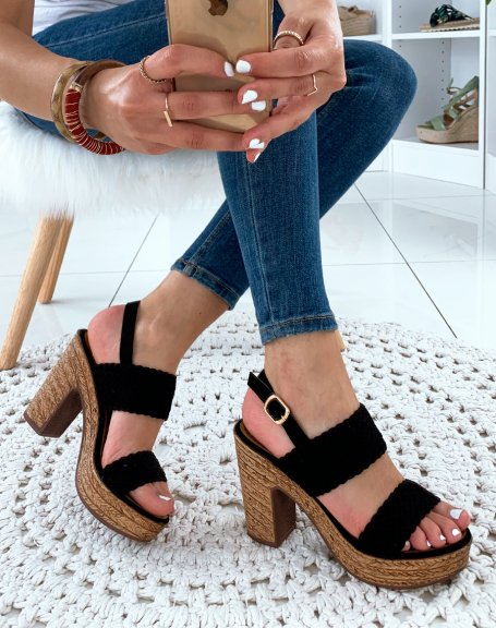 Black heeled sandals