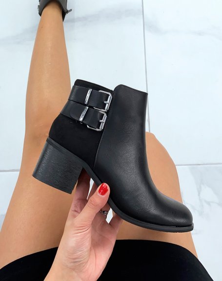 Black low heeled ankle boots