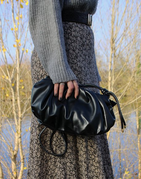 Black satchel handbag
