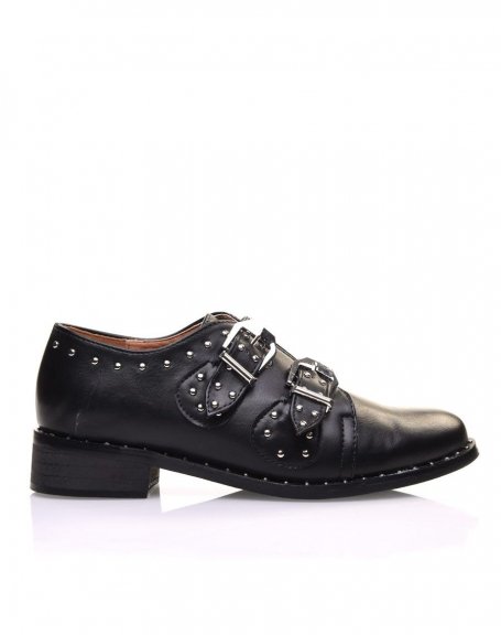 Black studded derbies with buckles