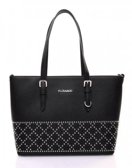 Black studded handbag