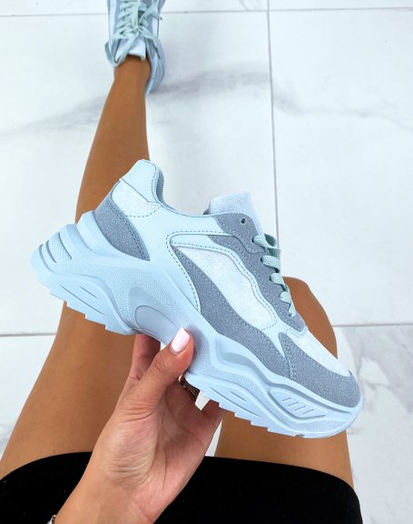 Blue chunky sole sneakers