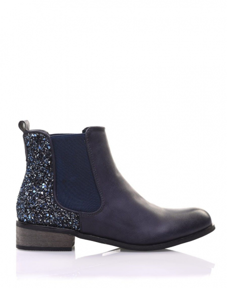 Blue glitter Chelsea boots