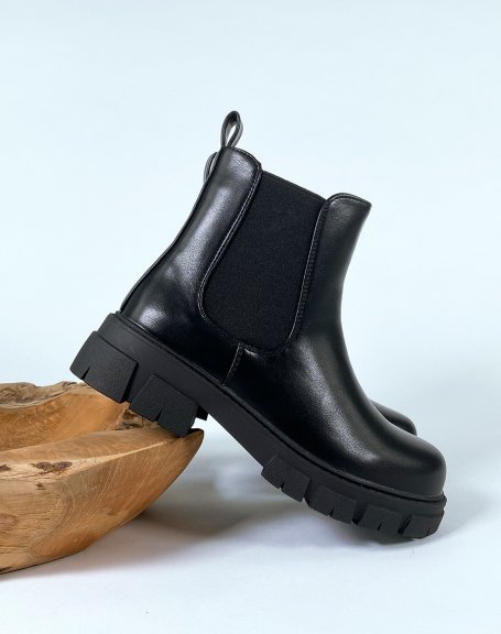 Bottines noires style chelsea boots