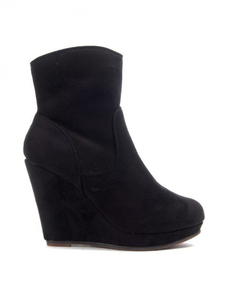 Bruna Rossi women's shoe: black lined wedge ankle boot