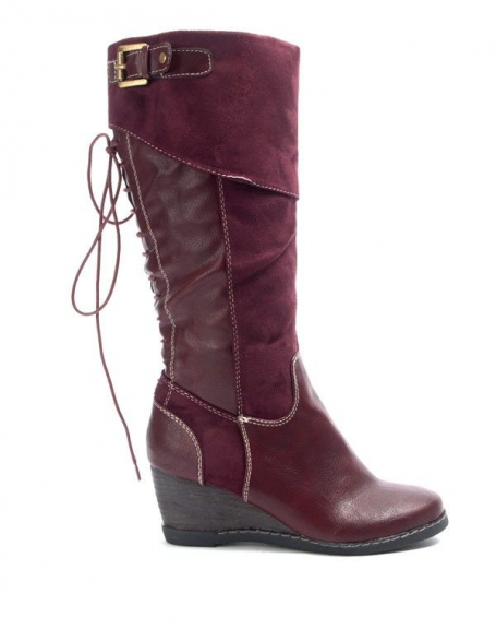 Bruna Rossi Women's shoes: Wedge boots - burgundy