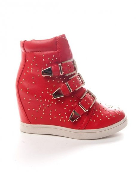 Chaussure femme Sinly: Basket compense - rouge