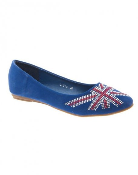 Chaussure femme Style Shoes: Ballerine anglais bleu