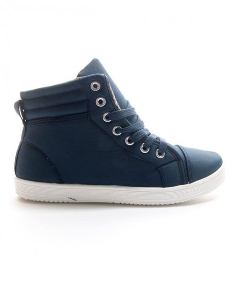 Chaussure femme Style Shoes: Basket montante - bleu