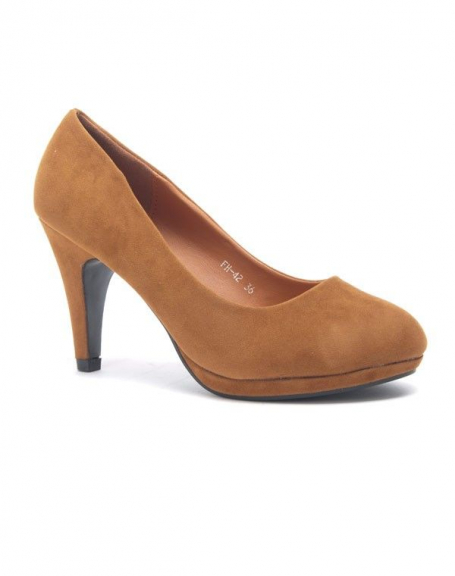 Chaussure femme Style Shoes: Escarpin camel bout rond