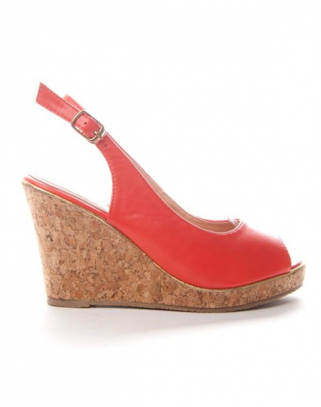 Chaussures femme Alicia: Escarpins compenses - rouge