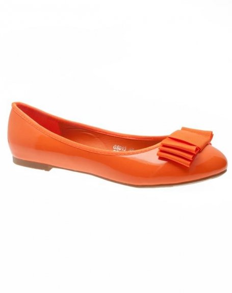 Chaussures femme Ideal: Ballerines vernis orange