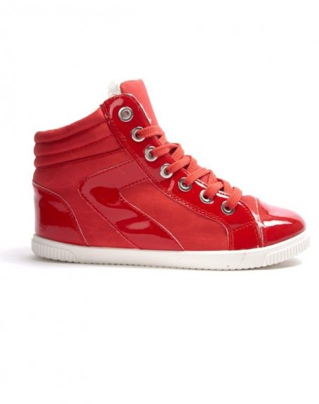 Chaussures femme Libra Pop: Basket fourre - rouge