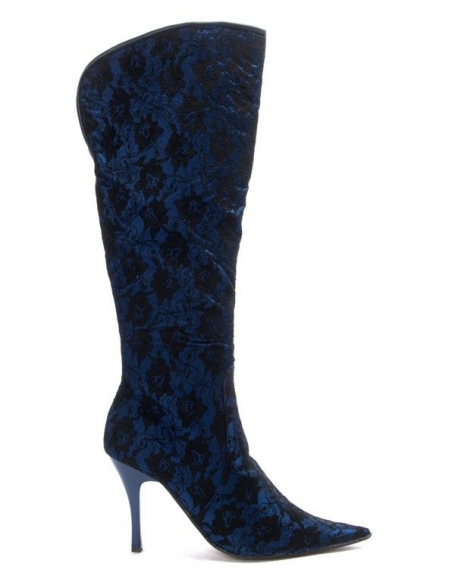 Chaussures femme Like You: Botte  talon bleu pointu 