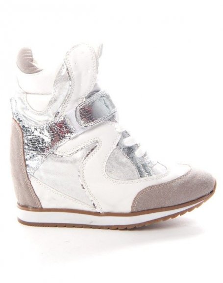 Chaussures femme Sinly: Basket compense - blanc