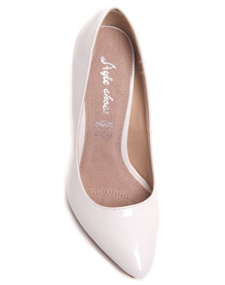 Chaussures femme Style Shoes: Escarpin blanc vernis