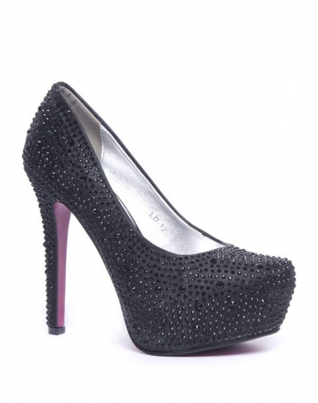 Chaussures femme Style Shoes: Escarpins  strass noirs 