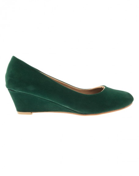 Chaussures femme Style Shoes: escarpins compenss vert