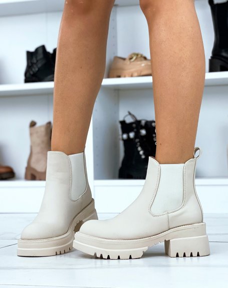 Chelsea boots basses beige gomm