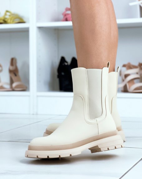 Chelsea boots beiges gommes  empicements