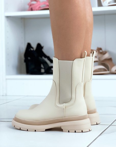 Chelsea boots beiges gommes  empicements
