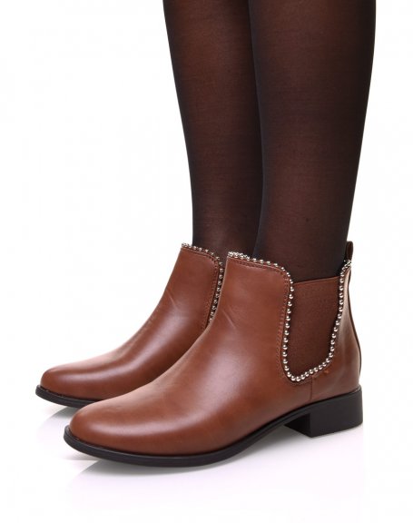 Chelsea boots camelles  perles