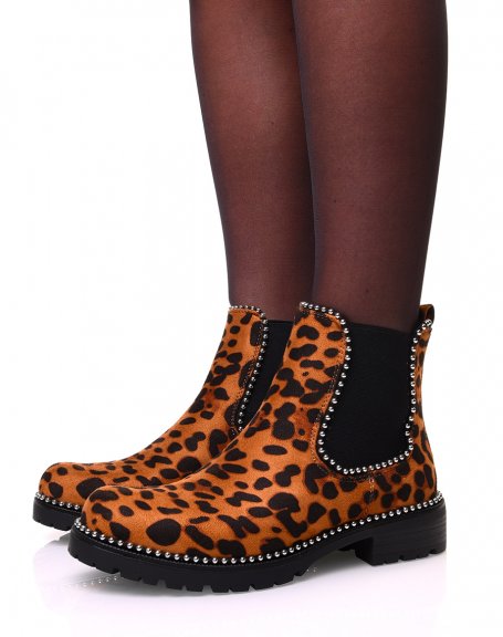 Chelsea boots lopard  clous