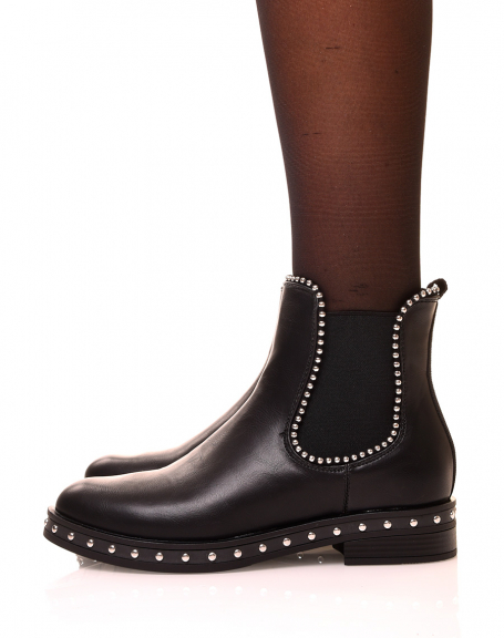Chelsea boots noire  dtails perles
