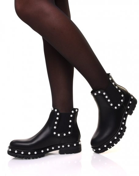 Chelsea boots noires  perles