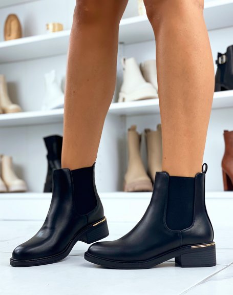 Chelsea boots noires en similicuir