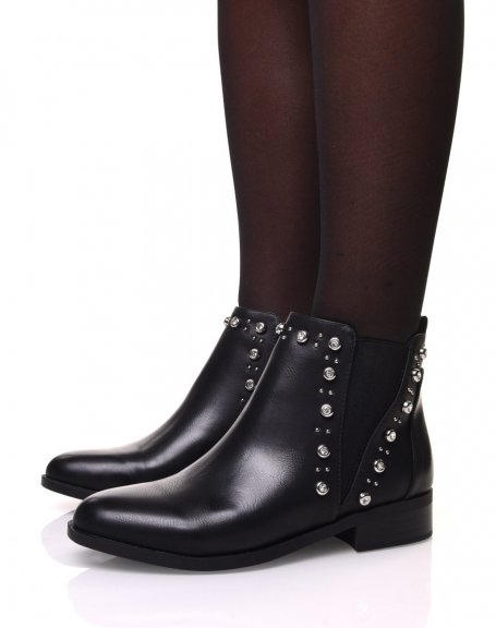 Chelsea boots noires ornes de strass