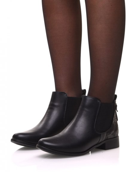 Chelsea boots noirs avec empicement paillet 