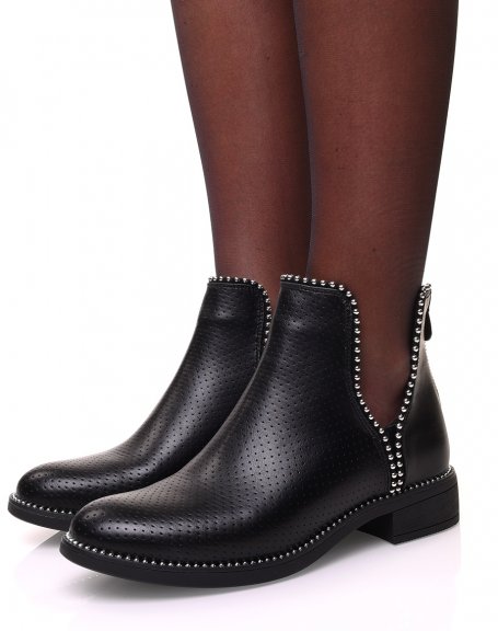 Chelsea boots sans lastique textur perles de petits clous
