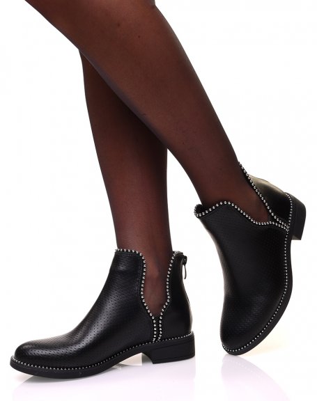 Chelsea boots sans lastique textur perles de petits clous