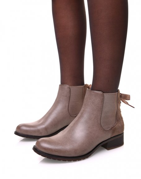 Chelsea boots taupes  noeud