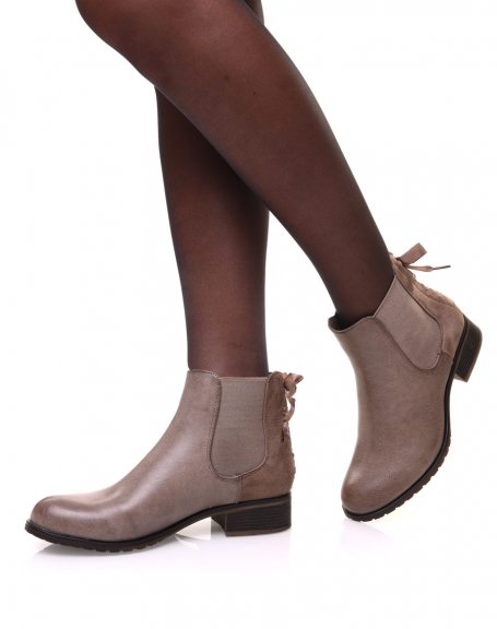 Chelsea boots taupes  noeud