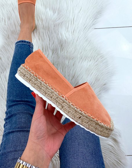 Coral jute and suede espadrilles