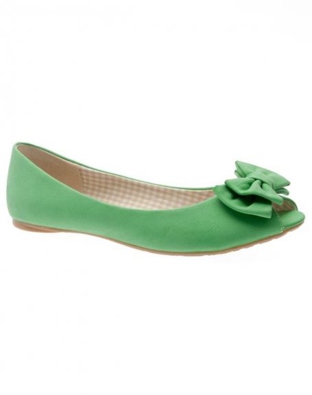 Faraison women's shoes: green ballerinas