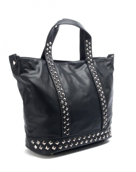 Flora & Co women's bag: black studded handbag
