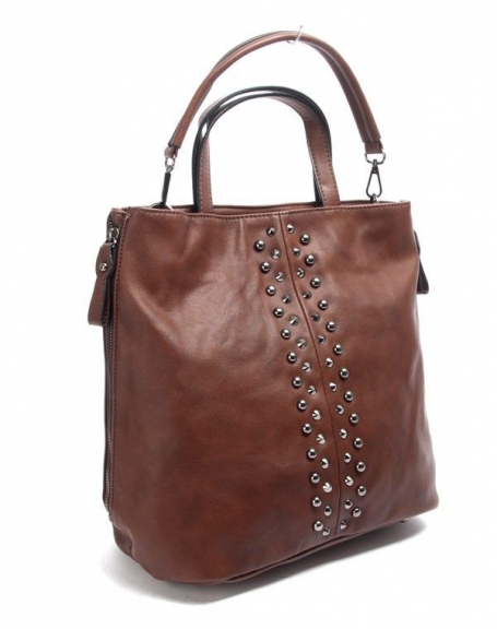 Flora & Co women's bag: Brown studded handbag