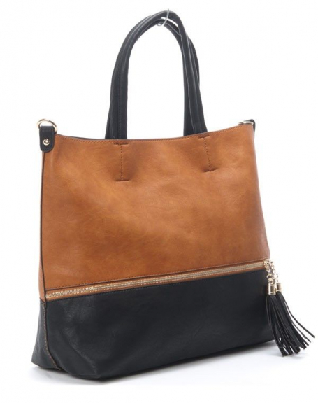 Flora & Co women's bag: Camel bi-color handbag