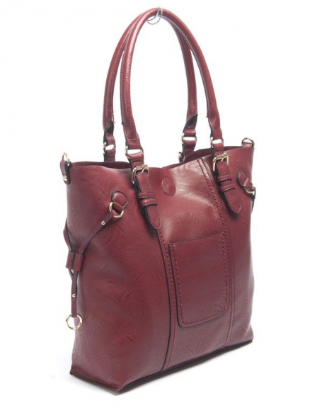 Flora & Co women's bag: Large burgundy handbag