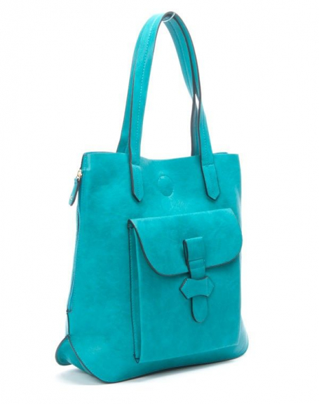 Flora & Co women's bag: Turquoise blue satchel style handbag