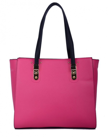 Fuchsia tote bag with contrasting details