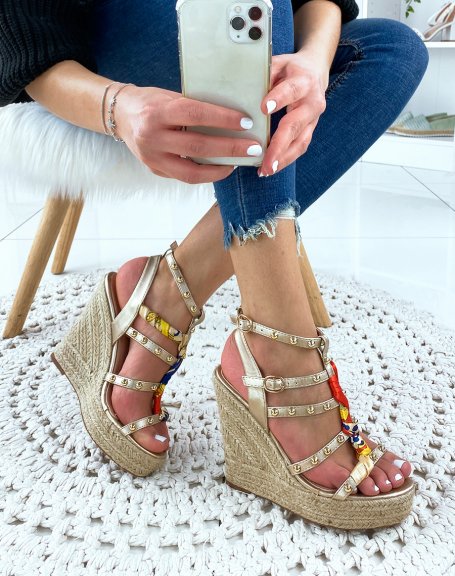 Gold studded wedges